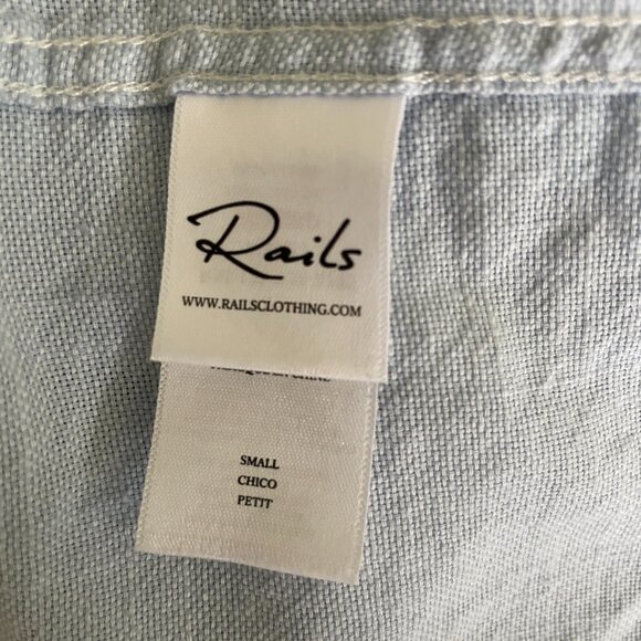 Rails Men's Wyatt Oxford 100% Cotton Shirt in Light Blue-Small - Picture 6 of 9